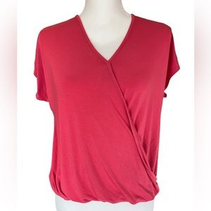RACHEL ZOE: Short-Sleeve, V-neck, Wrap Style Top, Size Medium.